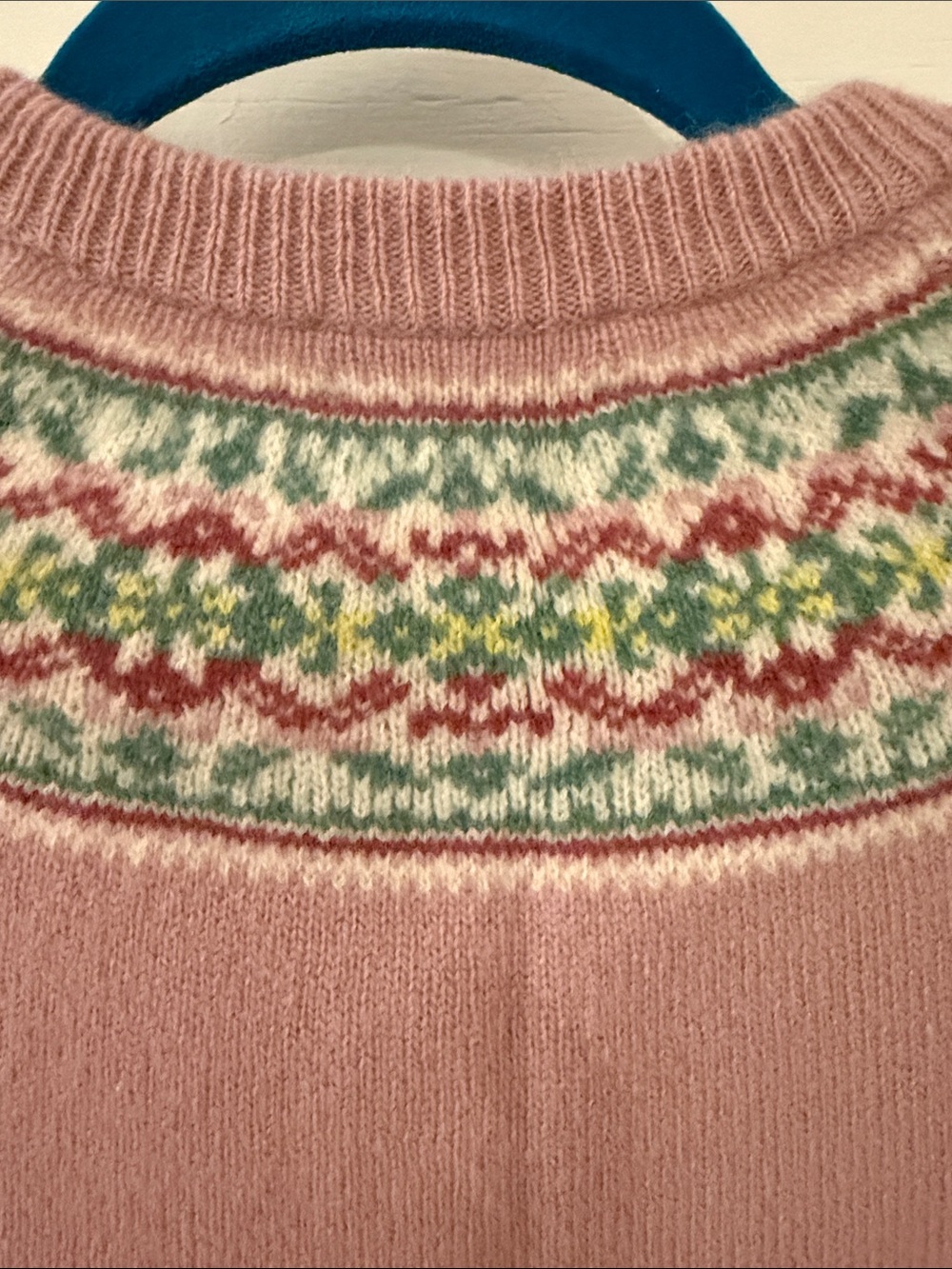 J. Crew Pink Fair Isle Yoke Button-Front Cardigan - Picture 5 of 5